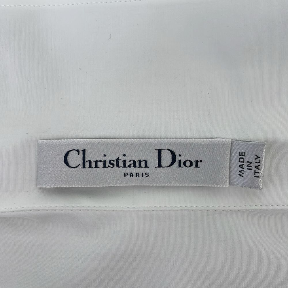 Dior Cotton Poplin Long Blouse Skipper Long Sleeve 38 White — view 8
