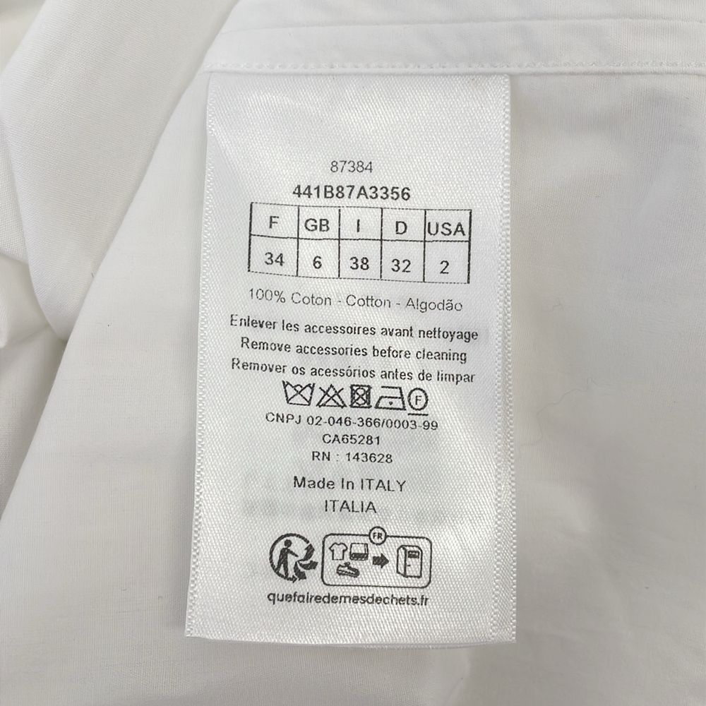 Dior Cotton Poplin Long Blouse Skipper Long Sleeve 38 White — view 9