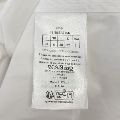Dior Cotton Poplin Long Blouse Skipper Long Sleeve 38 White — view 9