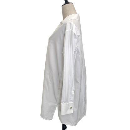 Dior Cotton Poplin Long Blouse Skipper Long Sleeve 38 White — view 2
