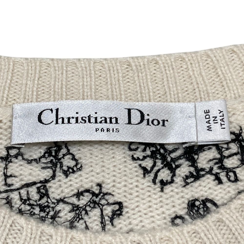 Dior Plan de Paris Cashmere Knit Sweater 40 White — view 5