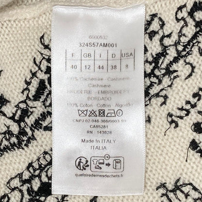 Dior Plan de Paris Cashmere Knit Sweater 40 White — view 7