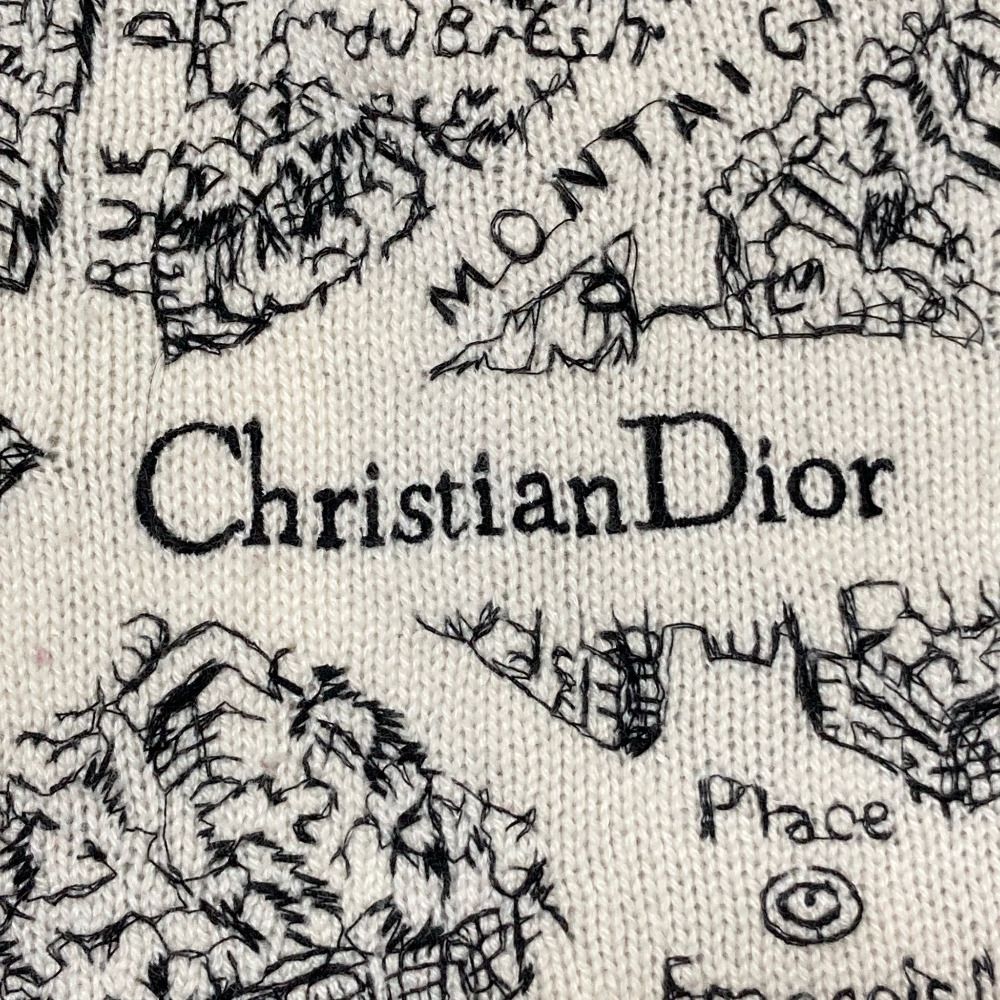 Dior Plan de Paris Cashmere Knit Sweater 40 White — view 6