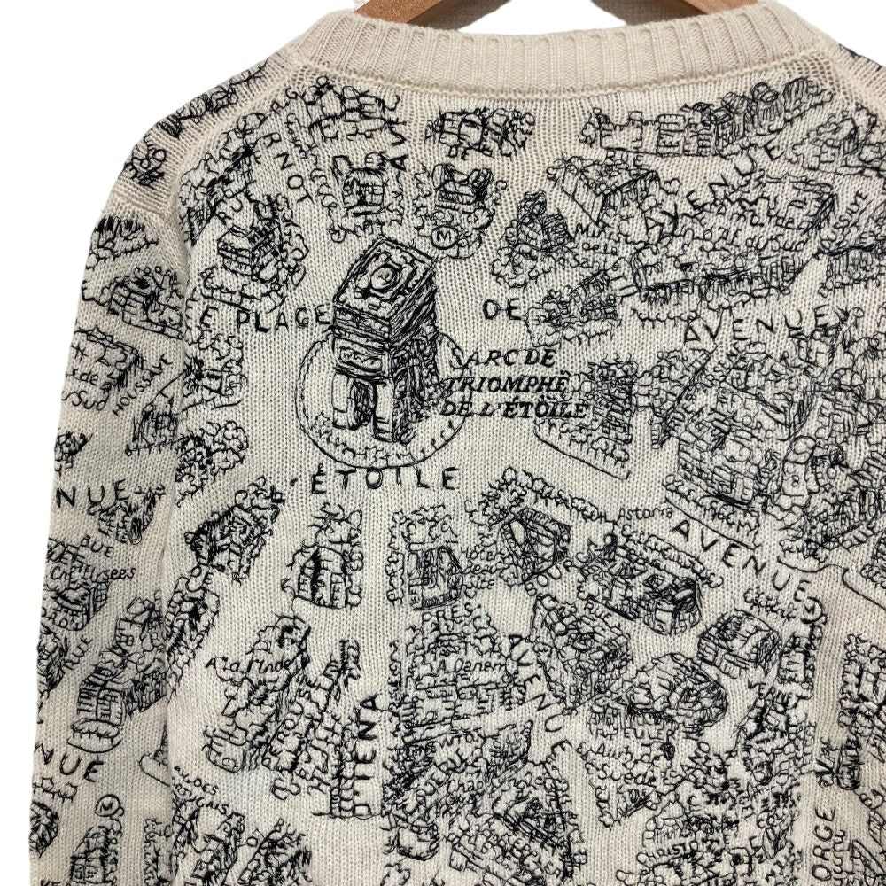 Dior Plan de Paris Cashmere Knit Sweater 40 White — view 4