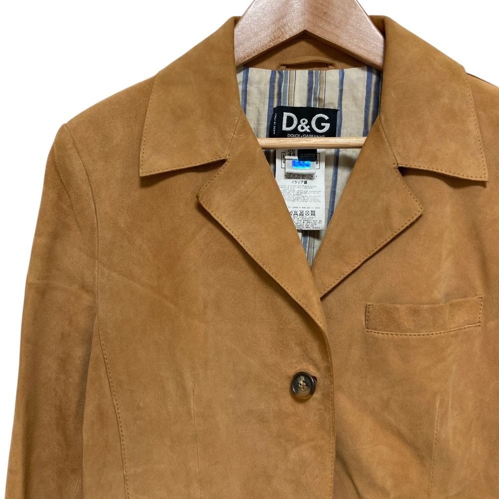 Dolce & Gabbana Suede Leather Tailored Jacket 44 Camel — view 2