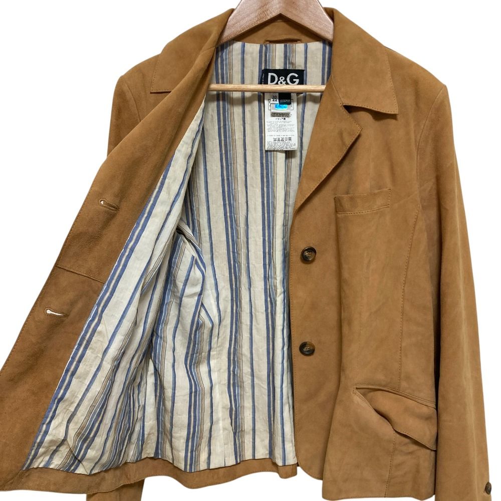Dolce & Gabbana Suede Leather Tailored Jacket 44 Camel — view 5