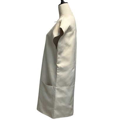 Celine Phoebe Philo Era Double Face Silk Zip Dress 36 Ivory — view 2