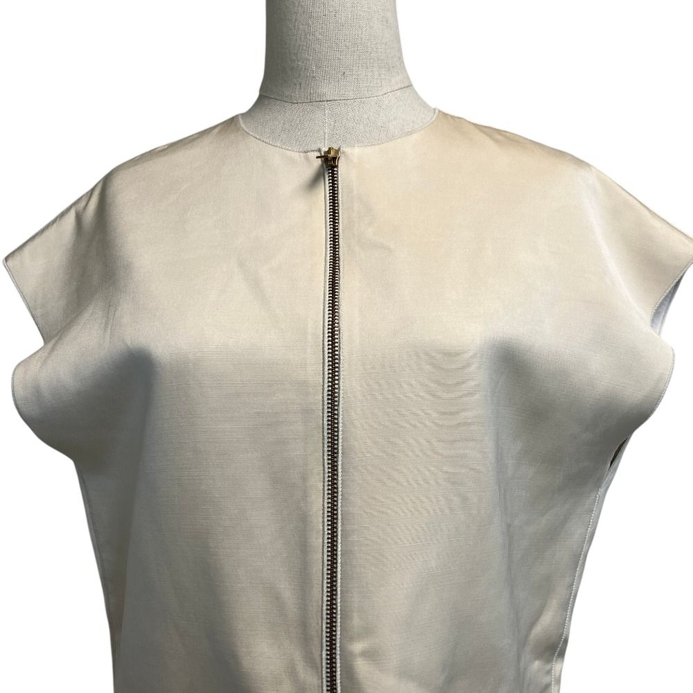 Celine Phoebe Philo Era Double Face Silk Zip Dress 36 Ivory — view 4