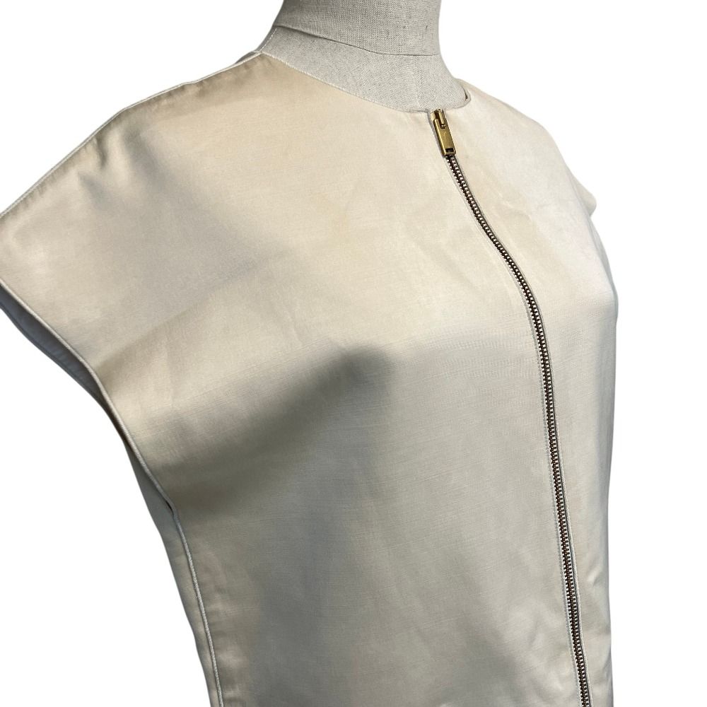 Celine Phoebe Philo Era Double Face Silk Zip Dress 36 Ivory — view 6