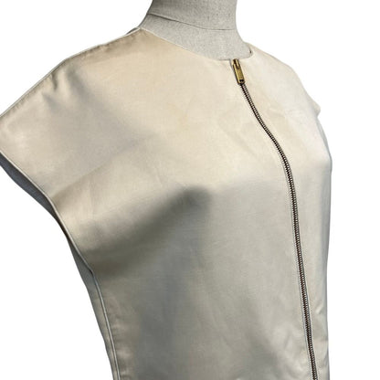 Celine Phoebe Philo Era Double Face Silk Zip Dress 36 Ivory — view 6