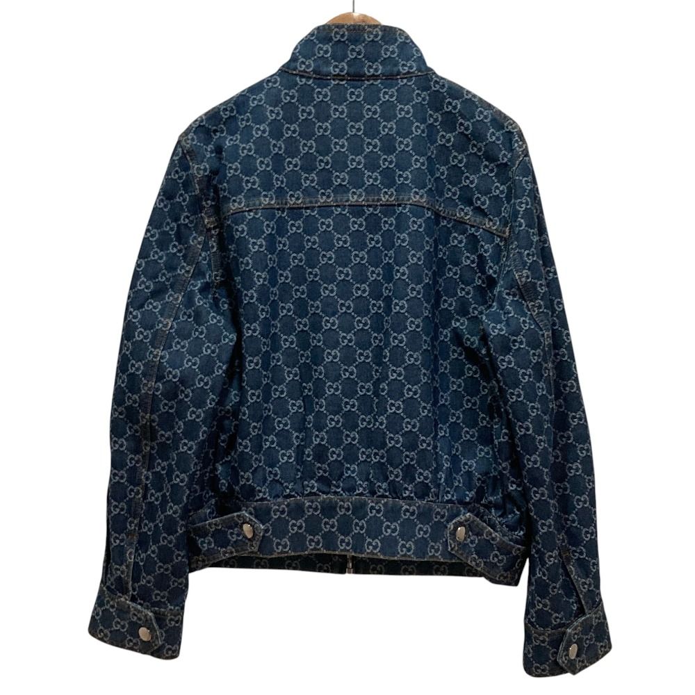 Gucci GG Jacquard Denim Jacket 42 Indigo Blue — view 2