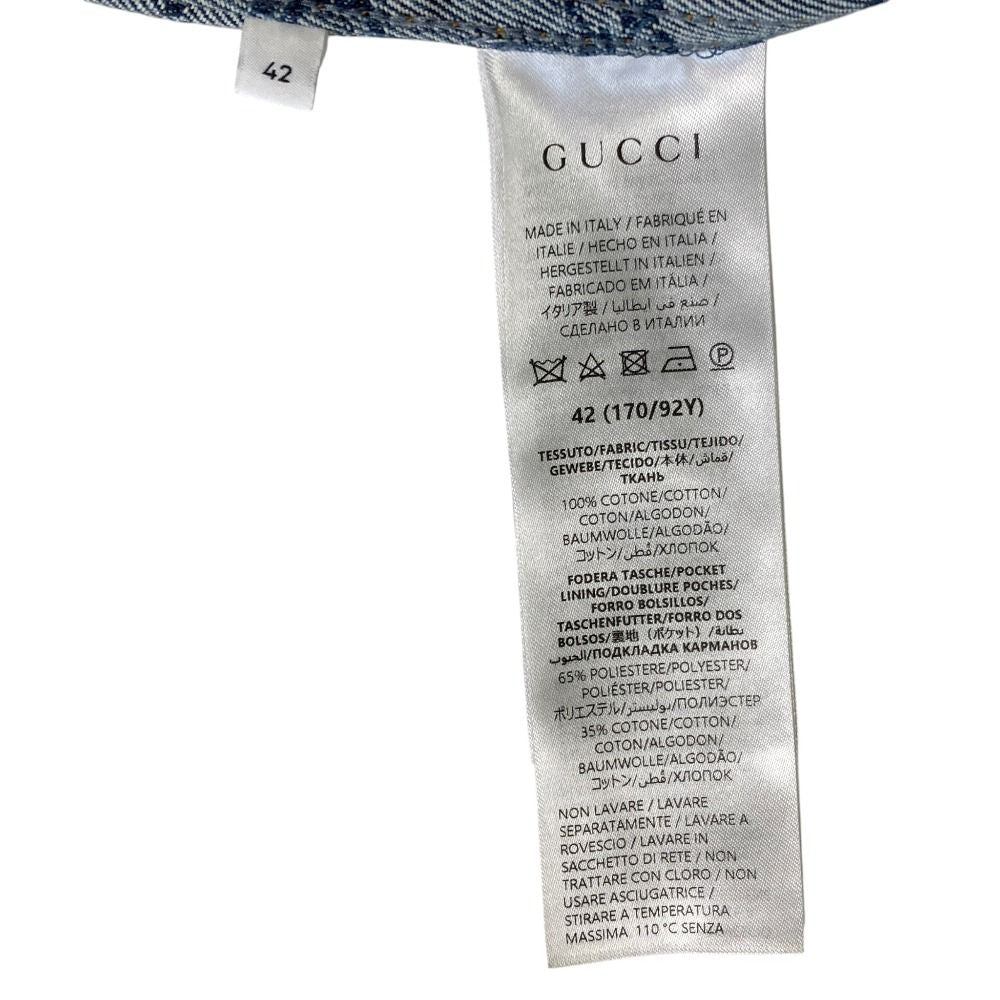 Gucci GG Jacquard Denim Jacket 42 Indigo Blue — view 9