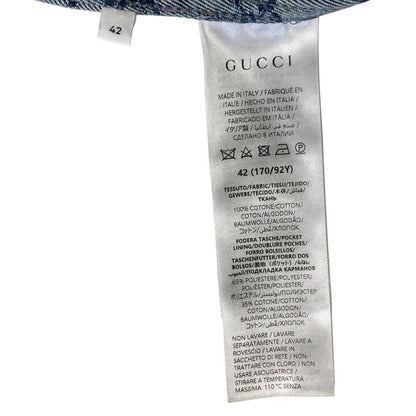 Gucci GG Jacquard Denim Jacket 42 Indigo Blue — view 9