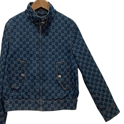 Gucci GG Jacquard Denim Jacket 42 Indigo Blue — view 3