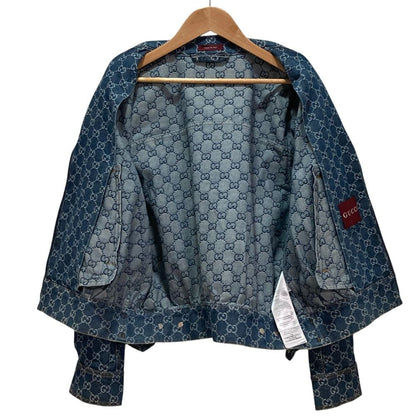 Gucci GG Jacquard Denim Jacket 42 Indigo Blue — view 4