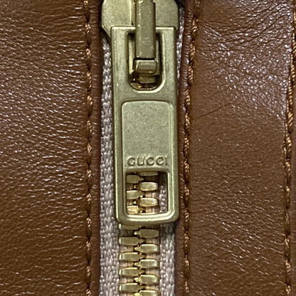 Gucci GG Canvas Leather Trim Rider's Jacket 38 Brown Beige — view 6