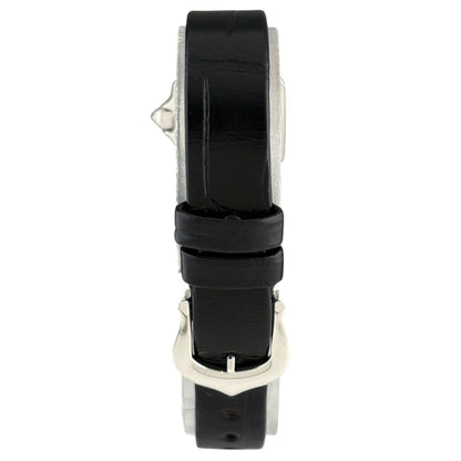 Cartier Santos Mini Watch WG Diamond Leather Quartz Silver — view 3