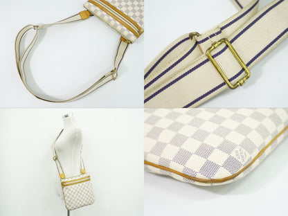 Louis Vuitton LV Pochette Damier Azur Shoulder Bag White Gray Second — view 6