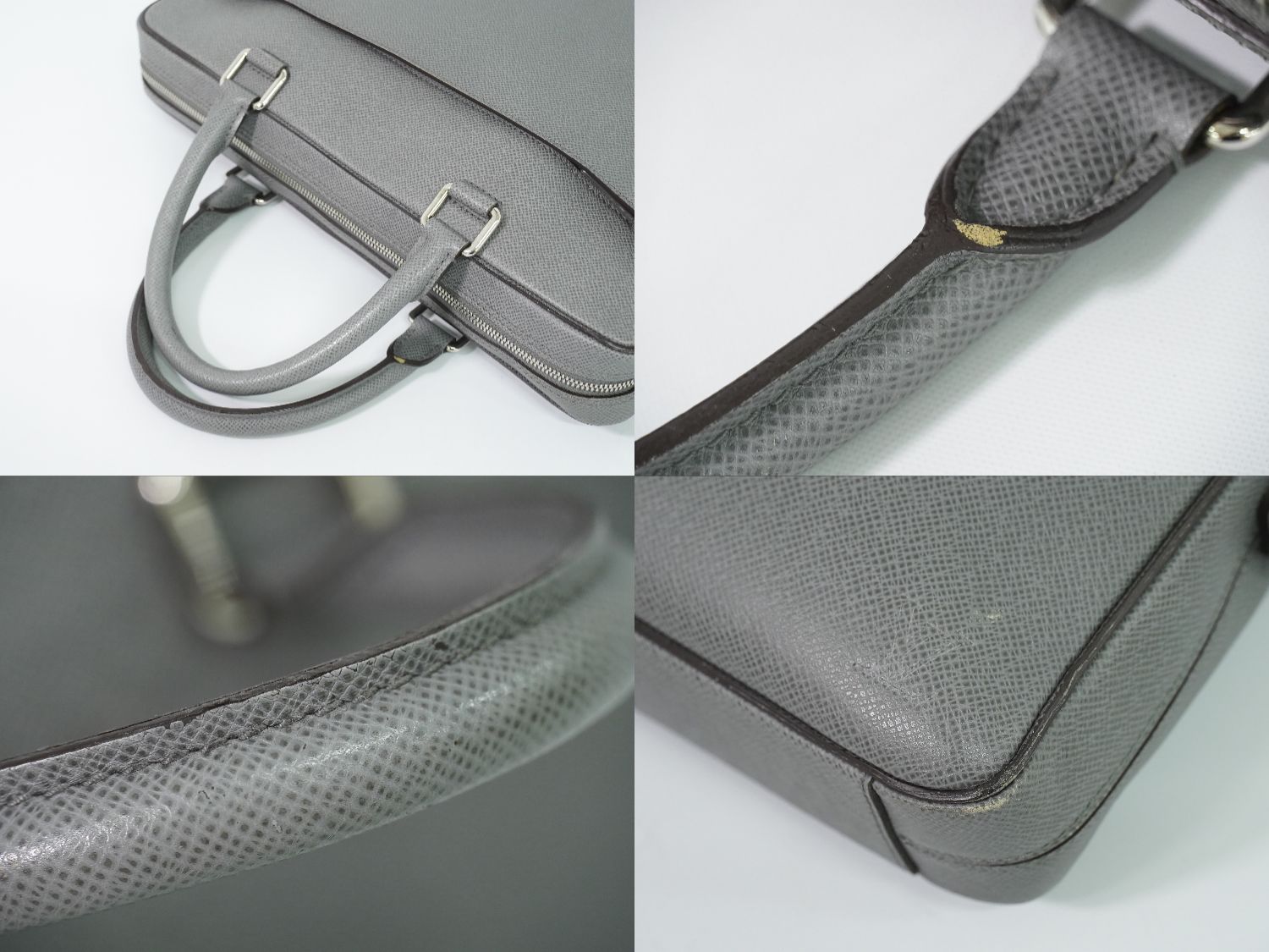 Louis Vuitton LV Porto Documan Business PM Taiga Leather Bag Glacier Gray — view 6