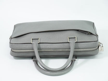 Louis Vuitton LV Porto Documan Business PM Taiga Leather Bag Glacier Gray — view 5