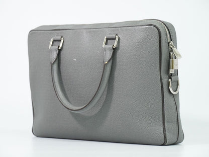 Louis Vuitton LV Porto Documan Business PM Taiga Leather Bag Glacier Gray — view 2