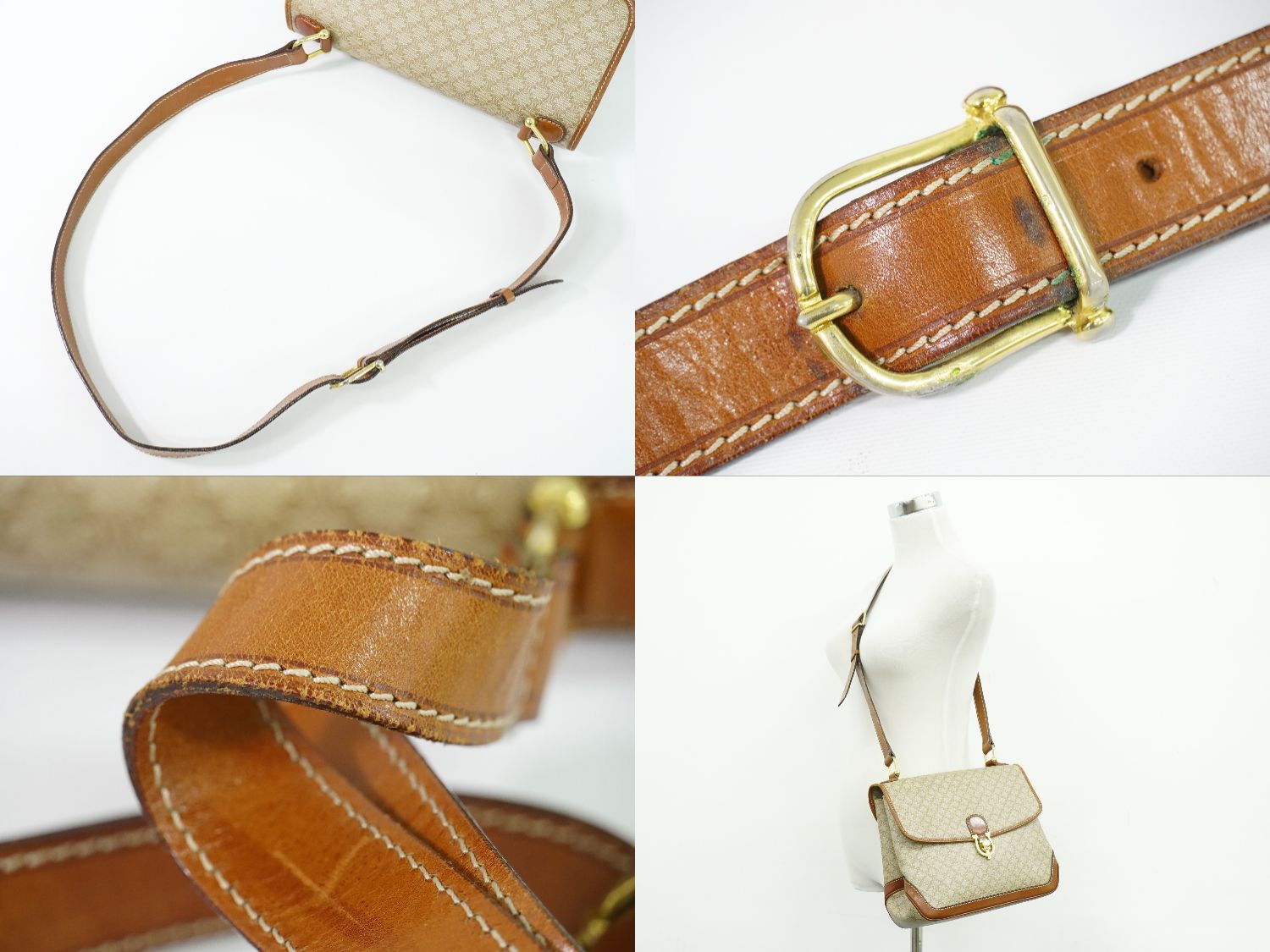Celine Macadam Turnlock Shoulder Bag Pochette Beige Second — view 6