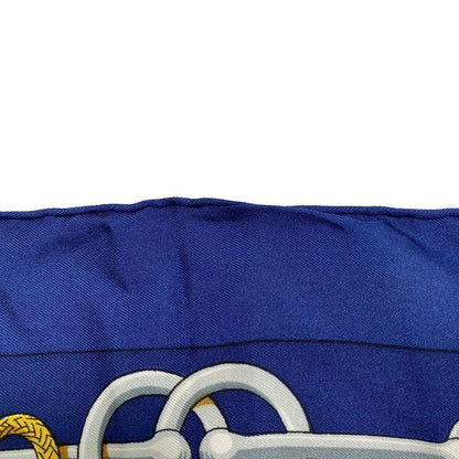 Hermes Carre 90 Julia Abadie Cliquetis Ticking Sword Handle Large Scarf Navy — view 9