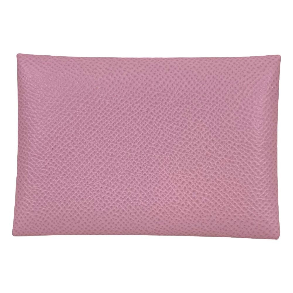 Hermes Calvi Duo Veau Epsom Card Case Coin Mauve Sylvestre — view 3
