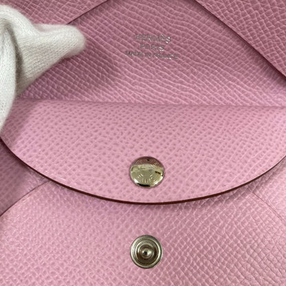 Hermes Calvi Duo Veau Epsom Card Case Coin Mauve Sylvestre — view 8