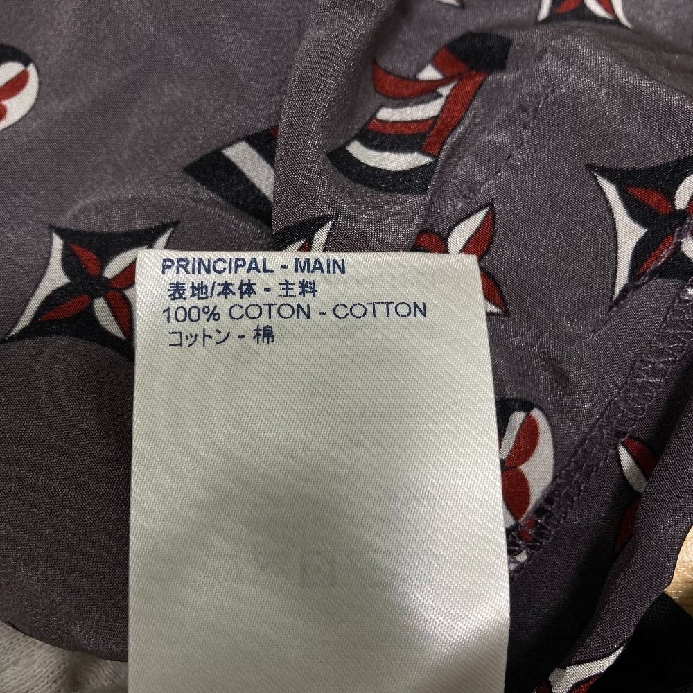 Louis Vuitton Monogram Print Silk Contrast T-Shirt M Black Gray Second — view 7