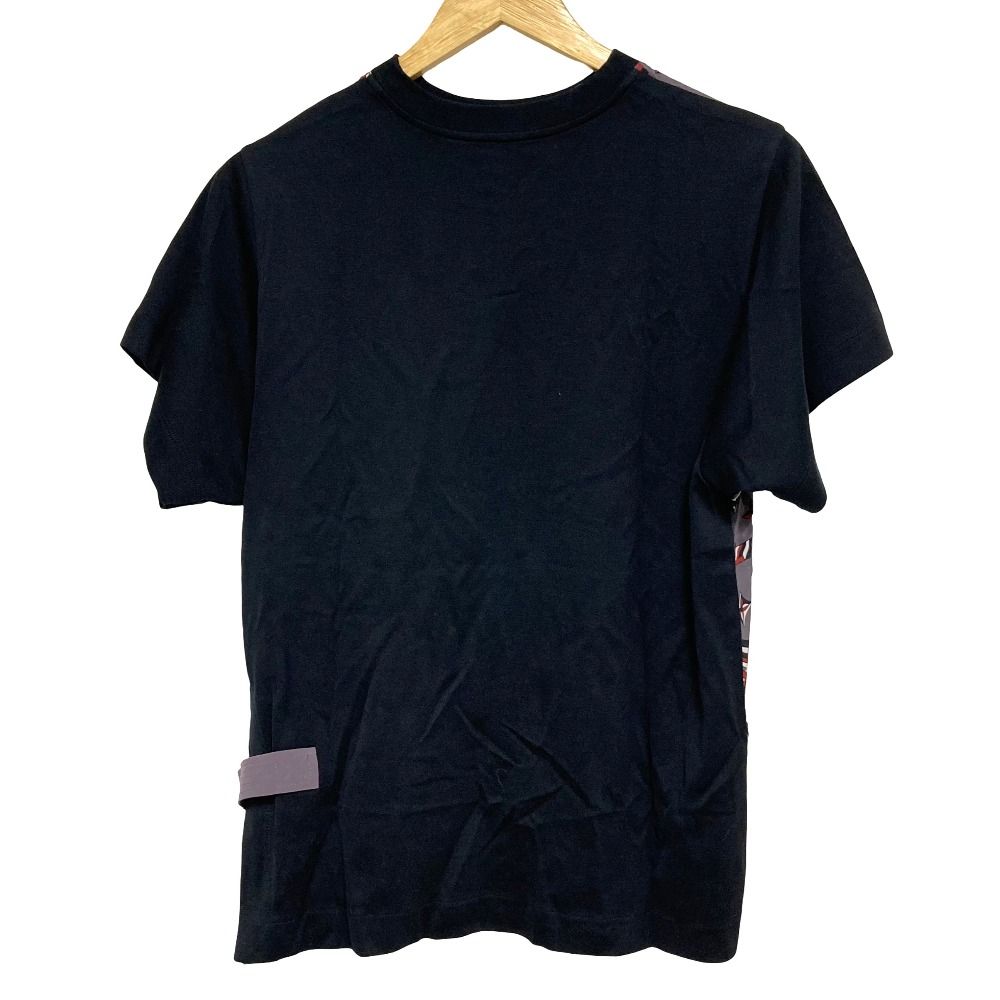 Louis Vuitton Monogram Print Silk Contrast T-Shirt M Black Gray Second — view 2