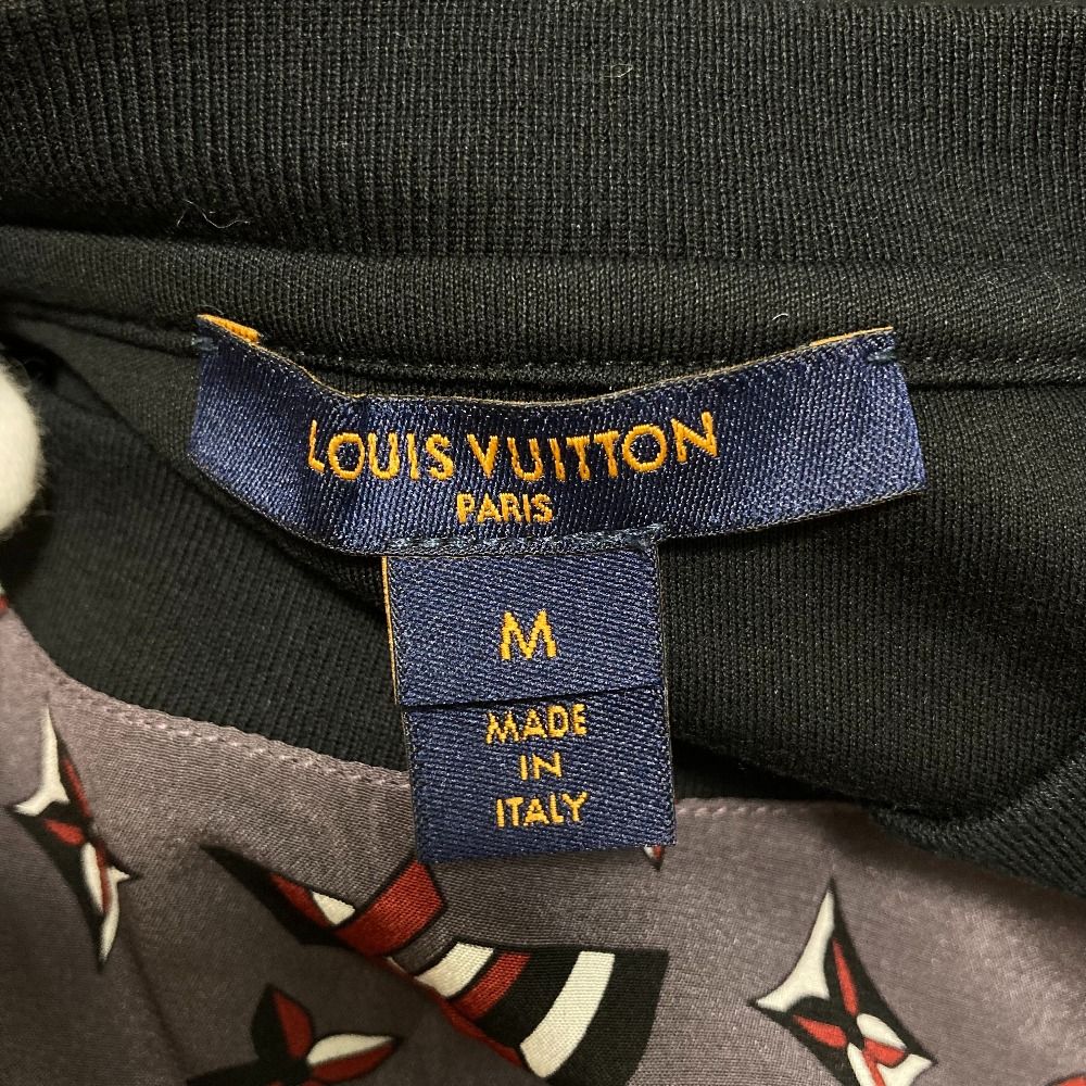 Louis Vuitton Monogram Print Silk Contrast T-Shirt M Black Gray Second — view 6