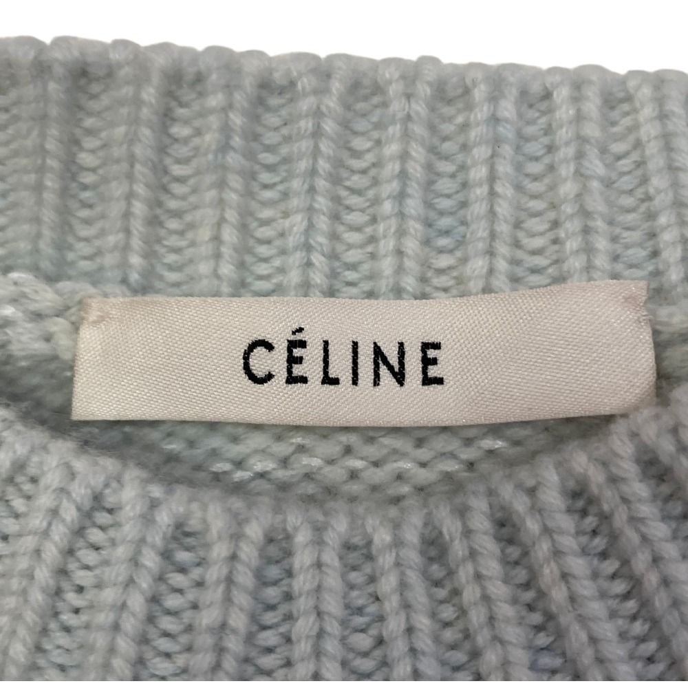 Celine Phoebe Philo Era Cashmere Chunkyknit Sweater XS Lightblue Second — view 5