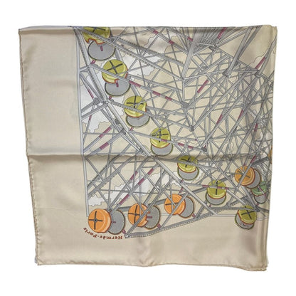 Hermes Grande Roue Ferris Wheel Carre 90 Silk Scarf Off White Second — view 5
