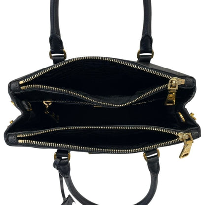 Prada Galleria Saffiano Leather 2-Way Shoulder Bag Black Second — view 7