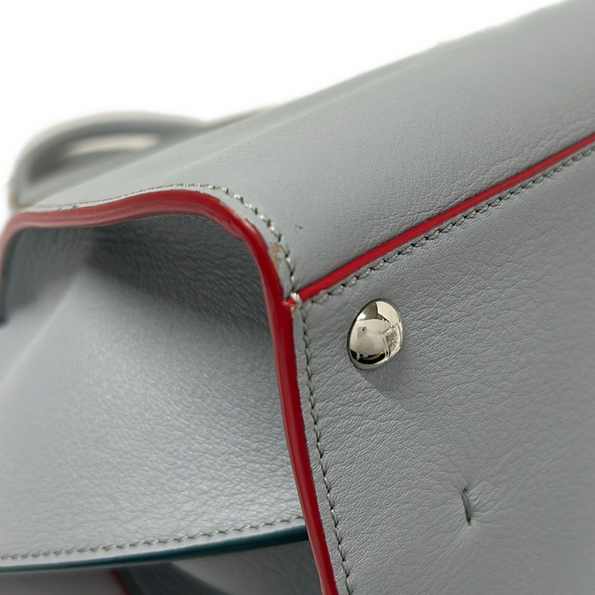 Fendi Handbag Blue Gray Leather — view 6