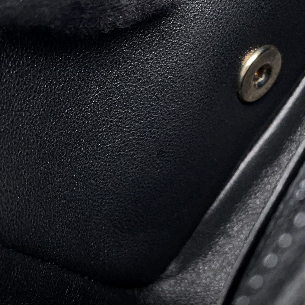 Chanel Chain Shoulder Bag Quilted CC Logo Caviar Leather Mini Black — view 8