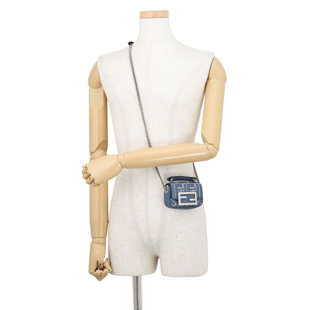 Fendi Chain Shoulder Bag Zukka Nano Bucket Leather 7 — view 5