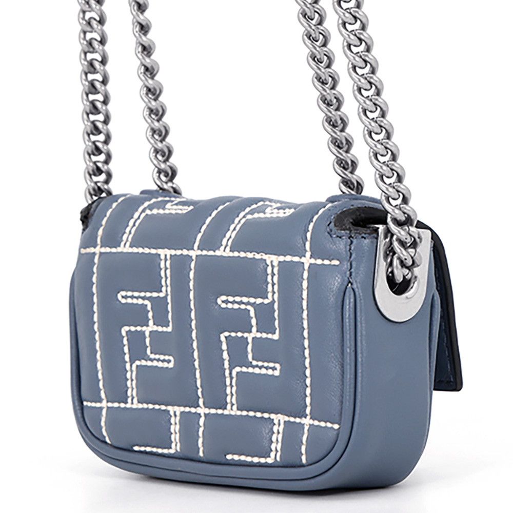 Fendi Chain Shoulder Bag Zukka Nano Bucket Leather 7 — view 2