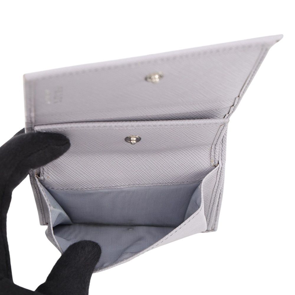 Prada Bifold Wallet Triangle Logo Compact Saffiano Leather — view 6