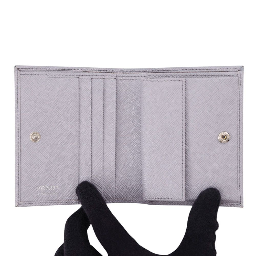 Prada Bifold Wallet Triangle Logo Compact Saffiano Leather — view 4
