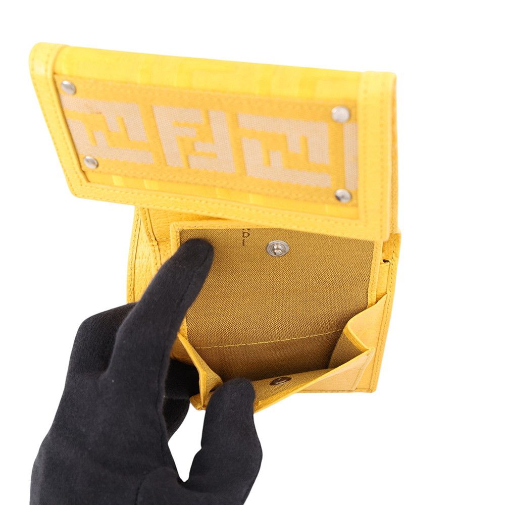 Fendi Trifold Wallet Zukka FF Logo Nylon — view 6