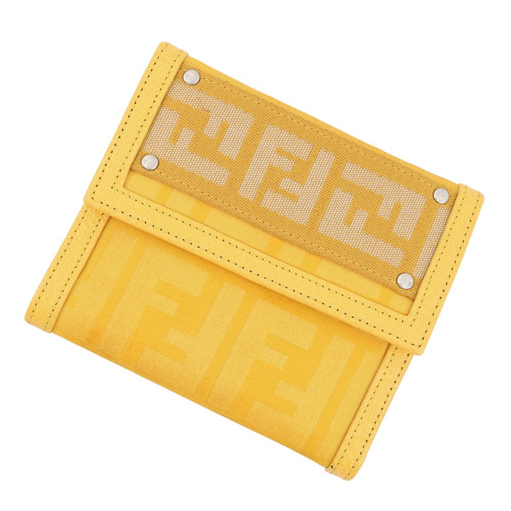 Fendi Trifold Wallet Zukka FF Logo Nylon