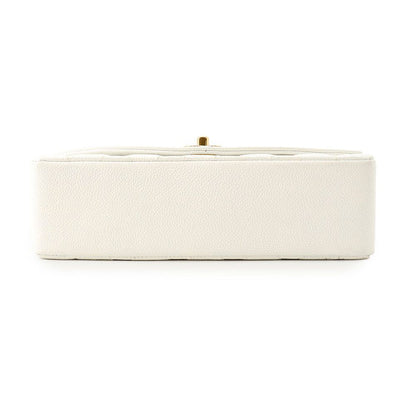 Chanel Chain Shoulder Bag Quilted 25 CC Logo Single Flap White — view 3