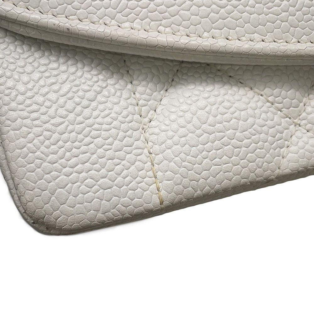Chanel Chain Shoulder Bag Quilted 25 CC Logo Single Flap White — view 7