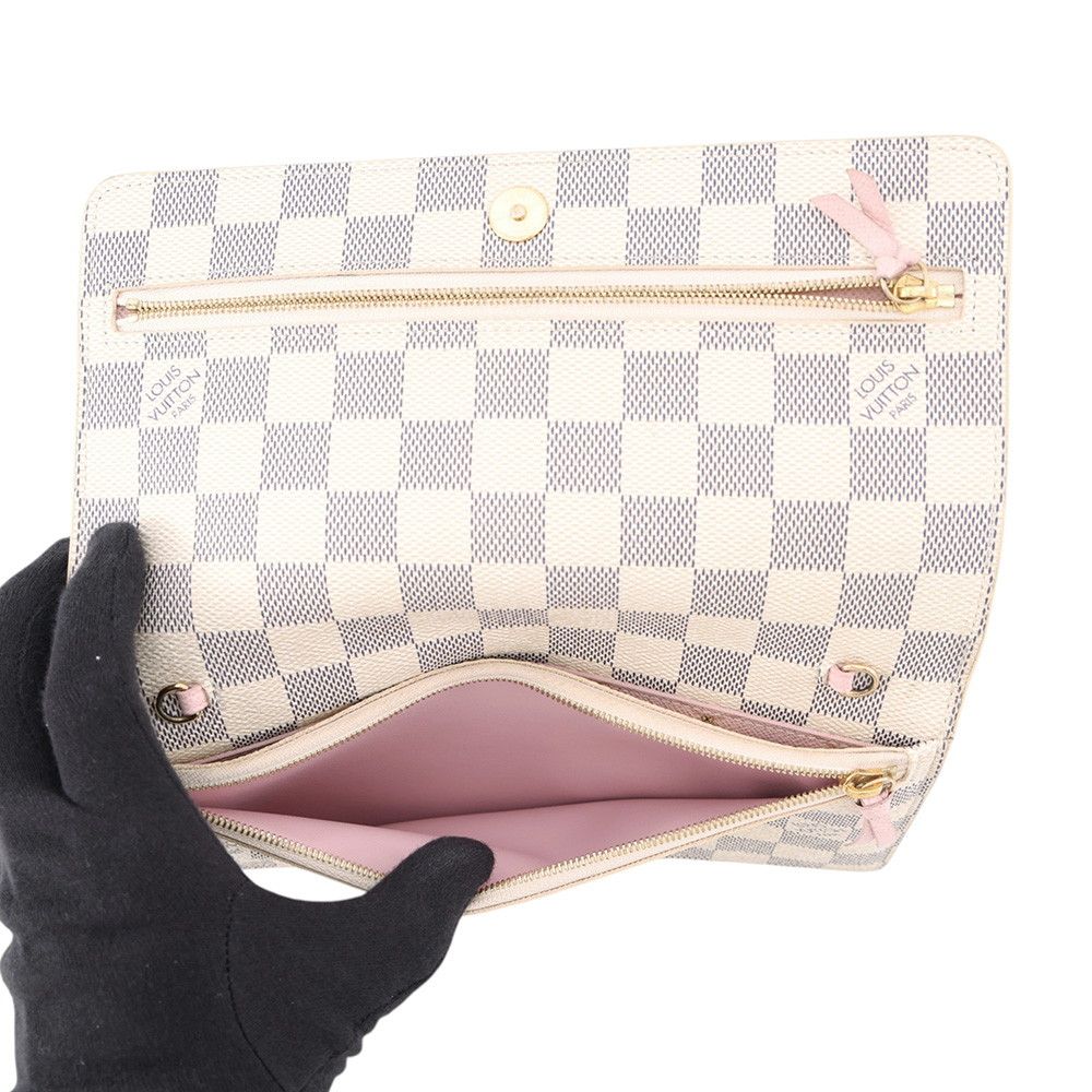 Louis Vuitton Chain Wallet Damier Azur Pochette Weekend Summer Trunk Shoulder — view 6