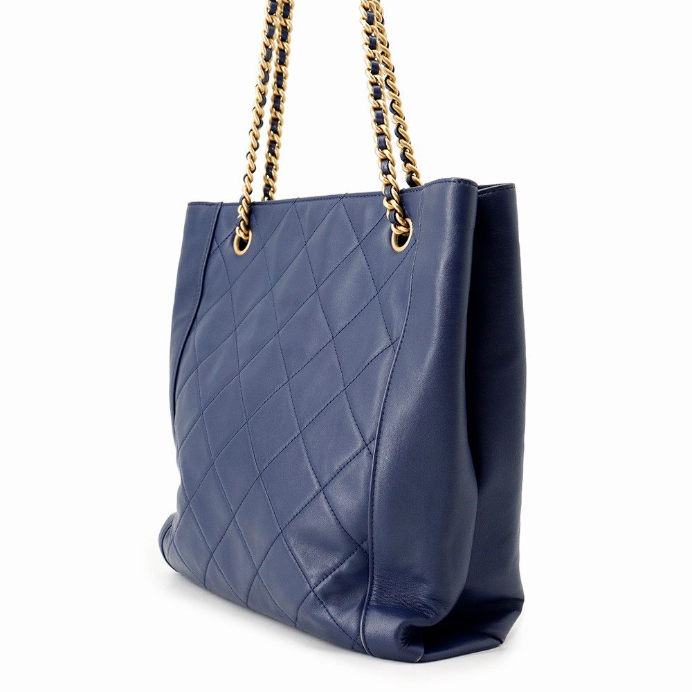 Chanel Chain Tote Quilted Shopping Small CC Logo — view 2