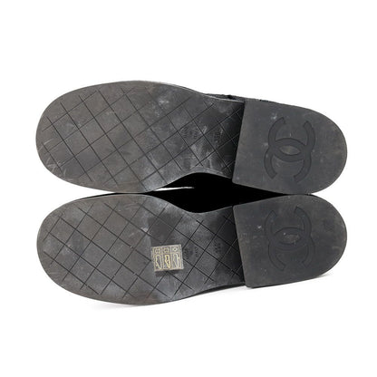 Chanel Short Boots CC Logo Calf Hair Suede c Shoes Black 35 — view 4