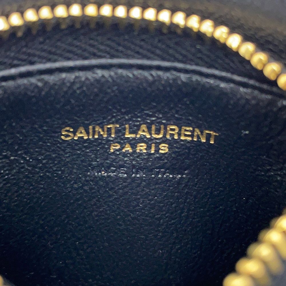 Saint Laurent Paris Coin Case Calypso Lambskin Wallet Black — view 9