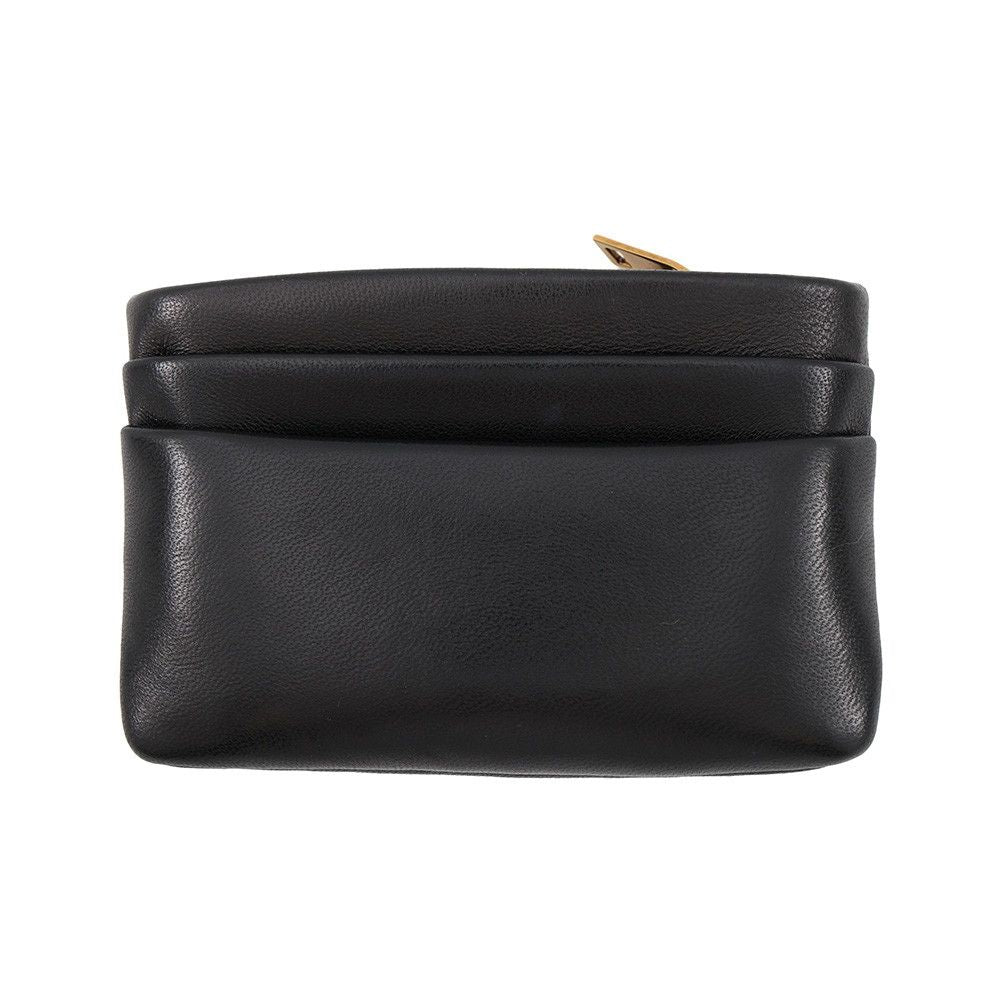 Saint Laurent Paris Coin Case Calypso Lambskin Wallet Black — view 3